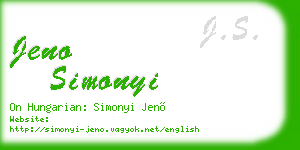 jeno simonyi business card
